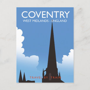 Coventry West Midlands Engeland Treinreisposter Briefkaart