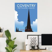 Coventry West Midlands Engeland Treinreisposter Poster (Thuiskantoor)
