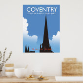 Coventry West Midlands Engeland Treinreisposter Poster (Keuken)