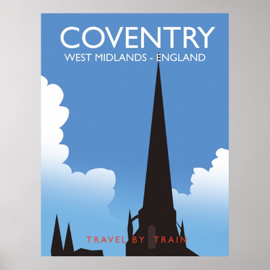 Coventry West Midlands Engeland Treinreisposter Poster (Voorkant)