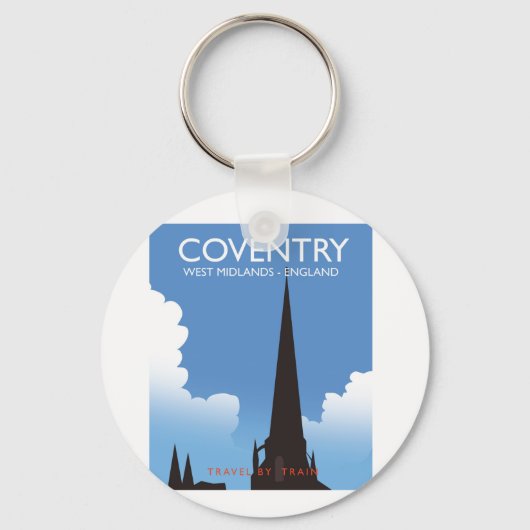 Coventry West Midlands Engeland Treinreisposter Sleutelhanger (Voorkant)