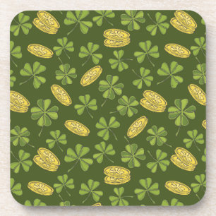 Cover Leaf & Gold Coin Pattern Bier Onderzetter