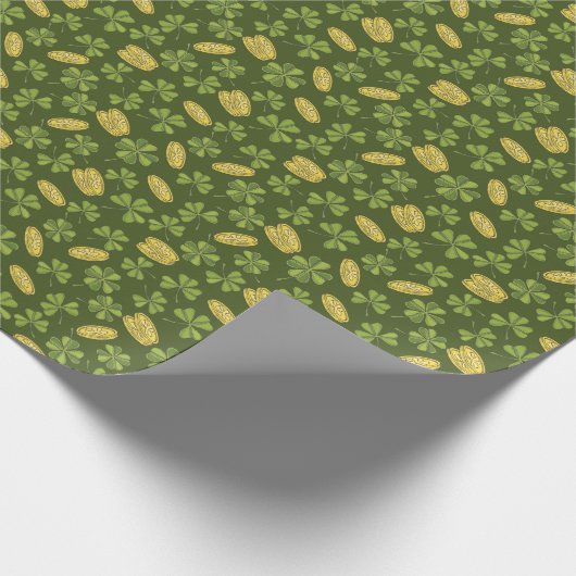 Cover Leaf & Gold Coin Pattern Cadeaupapier (Hoek)