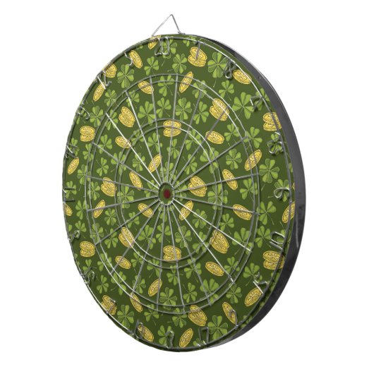 Cover Leaf & Gold Coin Pattern Dartbord (Voorkant Rechts)