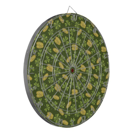 Cover Leaf & Gold Coin Pattern Dartbord (Voorkant Links)