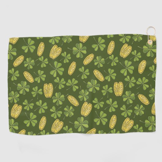 Cover Leaf & Gold Coin Pattern Golfhanddoek (Horizontaal)