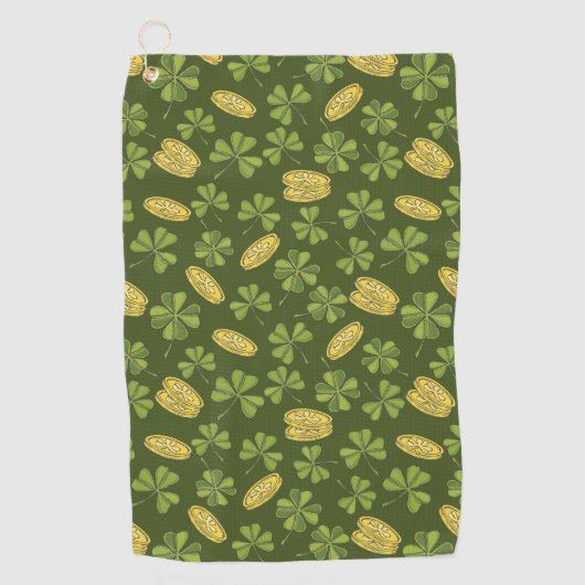 Cover Leaf & Gold Coin Pattern Golfhanddoek (Voorkant)