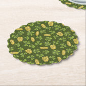 Cover Leaf & Gold Coin Pattern Kartonnen Onderzetters (Gekanteld)