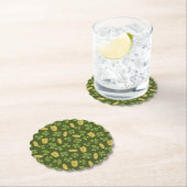 Cover Leaf & Gold Coin Pattern Kartonnen Onderzetters (Insitu)