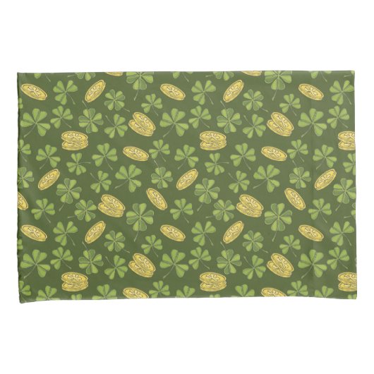 Cover Leaf & Gold Coin Pattern Kussensloop (Voorkant-Rechts)