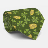 Cover Leaf & Gold Coin Pattern Stropdas (Opgerold)