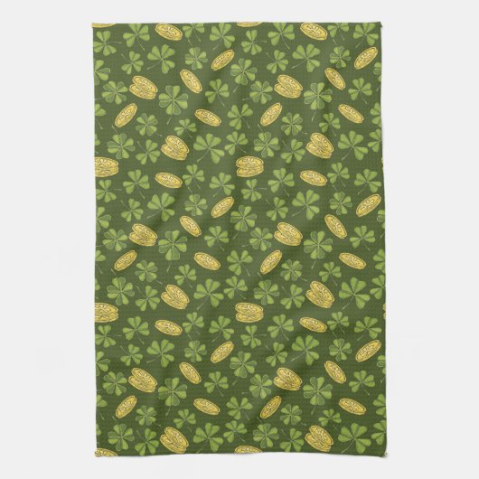 Cover Leaf & Gold Coin Pattern Theedoek (Verticaal)