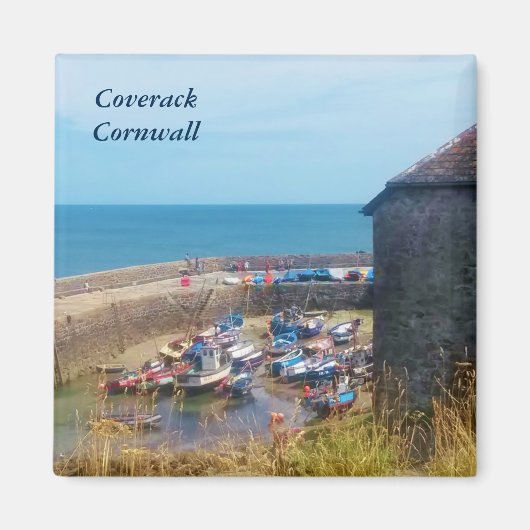 Coverack Harbour De hagedis Cornwall Engeland Magneet (Voorkant)