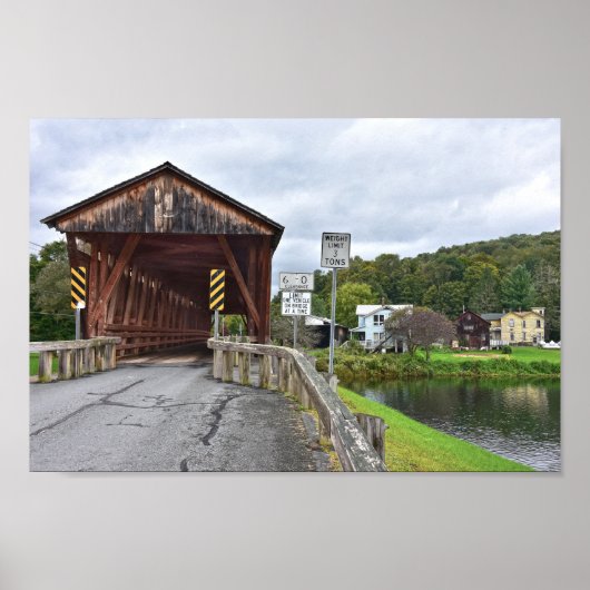 Covered Bridge, Downsville, New York Poster (Voorkant)