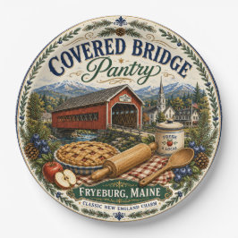 Covered Bridge Pantry Fryeburg Maine Melamine Papieren Bordje