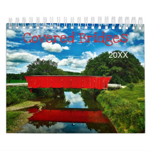 Covered Bridges Calendar   Bewerkbaar jaar Kalender