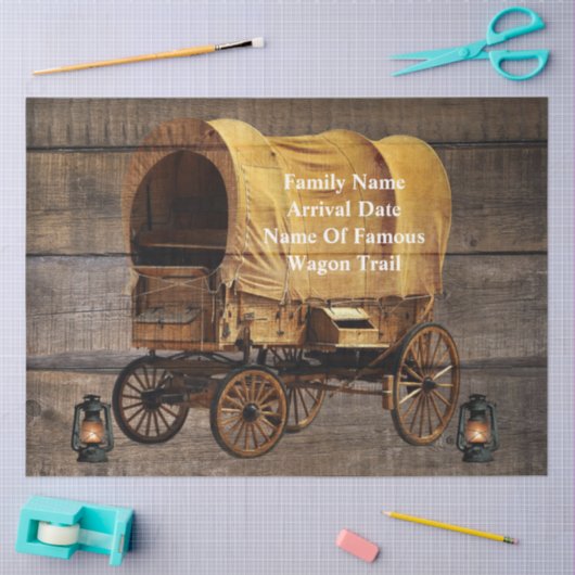 Covered Wagon Coal oil Lamps Western Tissuepapier