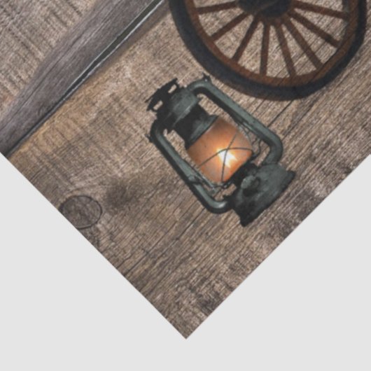 Covered Wagon Coal oil Lamps Western Tissuepapier (Detail)