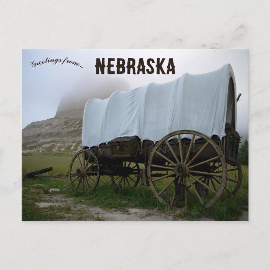 Covered Wagon in Scotts Bluff Nebraska Briefkaart (Voorkant)
