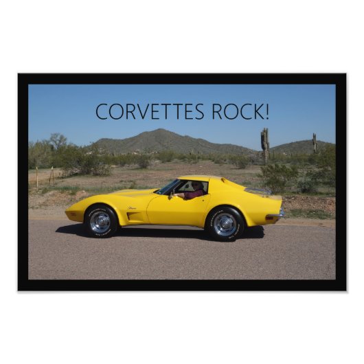 Covettes Rock 1973 C3 Corvette Poster (Voorkant)