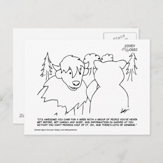 Covey Logic Wood Badge Briefkaart (Voorkant / Achterkant)