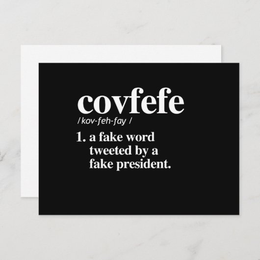 Covfefe Definition - Een nepwoord Briefkaart (Voorkant / Achterkant)