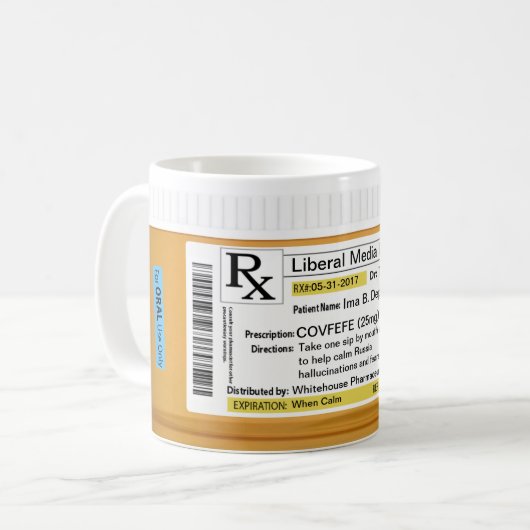 Covfefe Mok Voorschrift RX (Voorkant links)