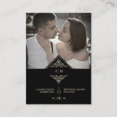Covi19 Wedding Initials Flourish Sophisticated Informatiekaartje (Voorkant)