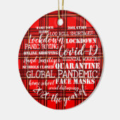 covid19 2020 het jaar van de gezichtmaskers tartan keramisch ornament (Links)