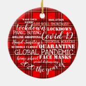 covid19 2020 het jaar van de gezichtmaskers tartan keramisch ornament (Achterkant)