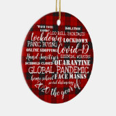 covid19 2020 het jaar van de gezichtmaskers tartan keramisch ornament (Rechts)