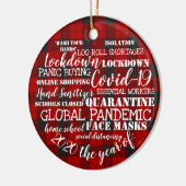 covid19 2020 het jaar van de gezichtmaskers tartan keramisch ornament (Links)