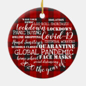 covid19 2020 het jaar van de gezichtmaskers tartan keramisch ornament (Achterkant)