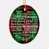 covid19 2020 het jaar van de isolatie van gezichtm keramisch ornament (Rechts)