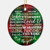 covid19 2020 het jaar van de isolatie van gezichtm keramisch ornament (Links)