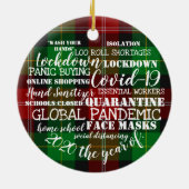 covid19 2020 het jaar van de isolatie van gezichtm keramisch ornament (Achterkant)