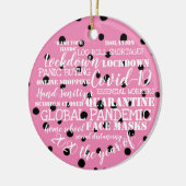 covid19 2020 het jaar van de isolatie van gezichtm keramisch ornament (Links)