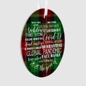 covid19 2020 het jaar van de isolatie van gezichtm ornament (voorkant)
