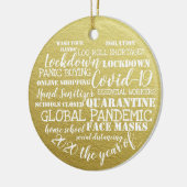 covid19 2020 het jaar van gelaatsmaskers goud keramisch ornament (Links)