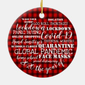covid19 2020 het jaar van gezichtmaskers lumberjac keramisch ornament (Achterkant)