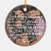 covid19 2020 het jaar van gezichtmaskers voegt uw keramisch ornament (Voorkant)