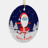 Covid19 2020 het jaar van het gezicht maskeert iso keramisch ornament (Rechts)