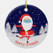 Covid19 2020 het jaar van het gezicht maskeert iso keramisch ornament (Achterkant)