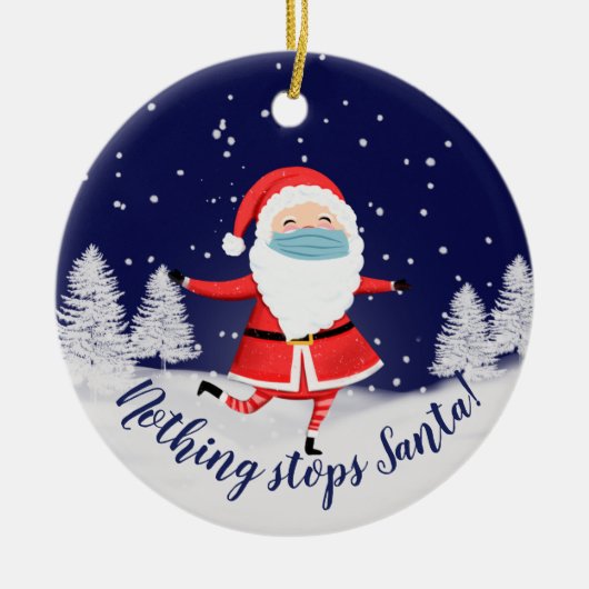 covid19 2020 niets stopt kerstboom keramisch ornament (Voorkant)