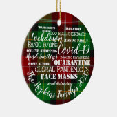 covid19 2020 ons jaar van gezichtmaskers isolatie keramisch ornament (Rechts)