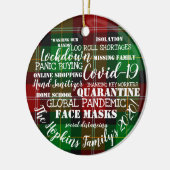 covid19 2020 ons jaar van gezichtmaskers isolatie keramisch ornament (Links)