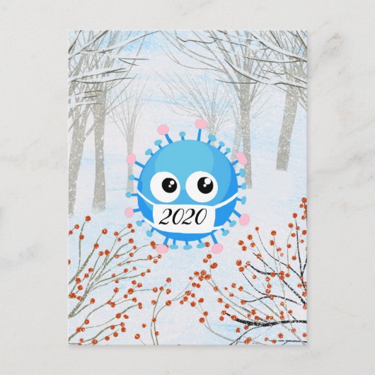 Covid19 2020 Virus Kerstdecoratie Briefkaart (Voorkant)