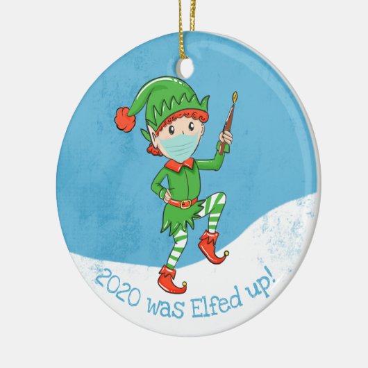 covid19 2020 werd opgetogen! keramisch ornament (Links)