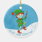 covid19 2020 werd opgetogen! keramisch ornament (Achterkant)