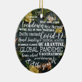 covid19 2021 het jaar van vaccinatie kerst ce keramisch ornament (Rechts)